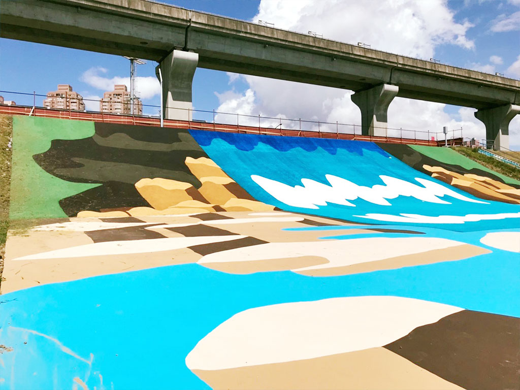 三重新北大都會公園瀑布滑草場現場照片